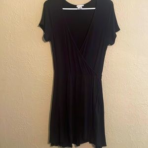 Black Wrap Midi Dress